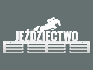 Wieszak na medale Jeździectwo II 60 cm - biały matowy