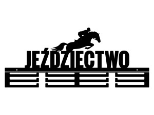 Wieszak na medale Jeździectwo II 60 cm - czarny matowy