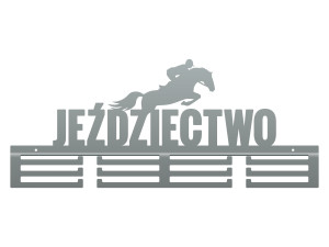 Wieszak na medale Jeździectwo II 60 cm - srebrny