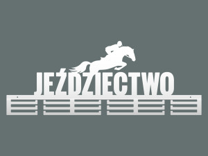 Wieszak na medale Jeździectwo II 80 cm - biały matowy