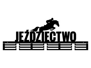 Wieszak na medale Jeździectwo II 80 cm - czarny matowy