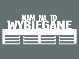 Wieszak na medale Mam na to wybiegane 40 cm - biały matowy