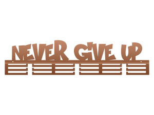 Wieszak na medale Never give up 80 cm - miedziany