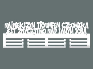 Wieszak na medale Największym tryumfem człowieka 60 cm - biały matowy