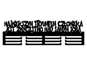 Wieszak na medale Największym tryumfem człowieka 60 cm - czarny matowy