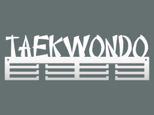 Wieszak na medale Taekwondoo 40 cm - biały matowy