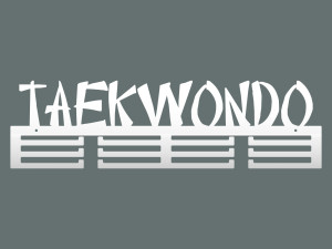 Wieszak na medale Taekwondoo 60 cm - biały matowy