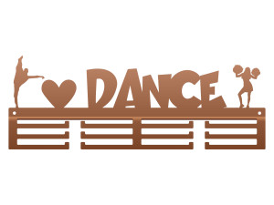 Wieszak na medale I love dance 40 cm - miedziany