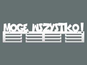 Wieszak na medale Mogę wszystko 60 cm - biały matowy