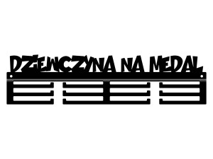 Wieszak na medale Dziewczyna na medal 40 cm - czarny mat