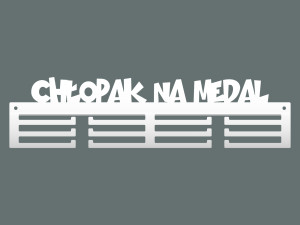 Wieszak na medale Chłopak na medal 40 cm - biały matowy