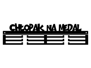 Wieszak na medale Chłopak na medal 40 cm - czarny mat