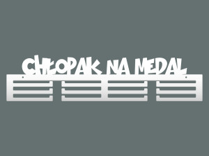 Wieszak na medale Chłopak na medal 60 cm - biały matowy