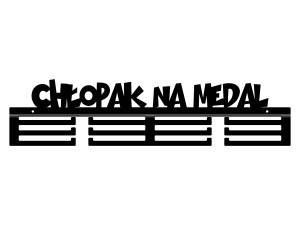 Wieszak na medale Chłopak na medal 60 cm - czarny mat