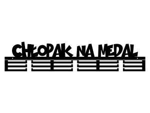 Wieszak na medale Chłopak na medal 80 cm - czarny mat