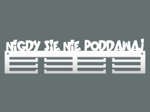 Wieszak na medale Nigdy się nie poddawaj 40 cm - biały matowy