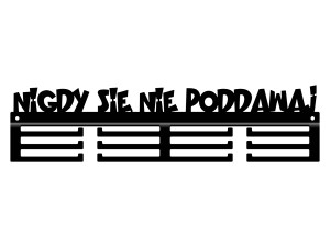 Uchwyt na medale Nigdy się nie poddawaj 40 cm - czarny, matowy