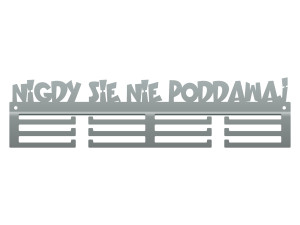 Wieszak na medale Nigdy się nie poddawaj 40 cm - srebrny