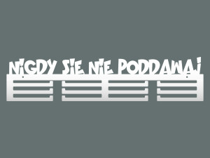 Wieszak na medale Nigdy się nie poddawaj 60 cm - biały matowy