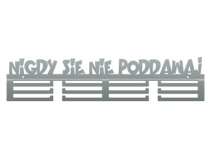 Wieszak na medale Nigdy się nie poddawaj 60 cm - srebrny