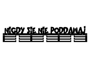 Wieszak na medale Nigdy się nie poddawaj 80 cm - czarny mat