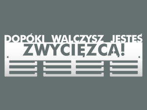 Wieszak na medale Dopóki walczysz II 40 cm - biały matowy