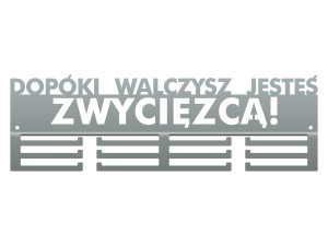 Wieszak na medale Dopóki walczysz II 40 cm - srebrny