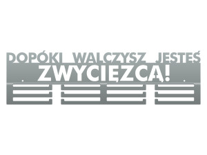 Wieszak na medale Dopóki walczysz II 60 cm - srebrny