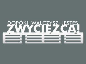 Wieszak na medale Dopóki walczysz III 60 cm - biały matowy