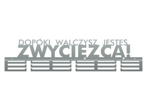 Wieszak na medale Dopóki walczysz III 80 cm - srebrny