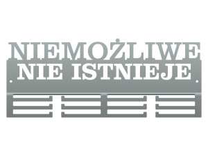 Wieszak na medale Niemożliwe nie istnieje 40 cm - srebrny