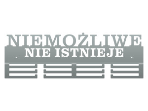 Wieszak na medale Niemożliwe nie istnieje 60 cm - srebrny