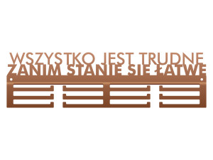 Wieszak na medale Wszystko jest trudne 40 cm - miedziany