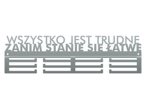 Wieszak na medale Wszystko jest trudne 40 cm - srebrny