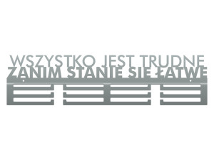 Wieszak na medale Wszystko jest trudne 60 cm - srebrny