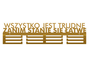 Wieszak na medale Wszystko jest trudne 60 cm - złoty