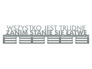Wieszak na medale Wszystko jest trudne 80 cm - srebrny