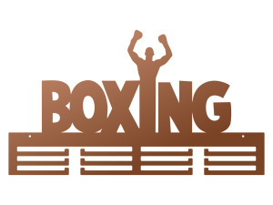 Metalowy wieszak na medale Boxing II 60 cm - miedziany