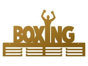 Metalowy wieszak na medale Boxing II 60 cm - złoty