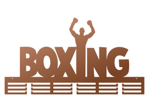 Metalowy wieszak na medale Boxing II 80 cm - miedziany