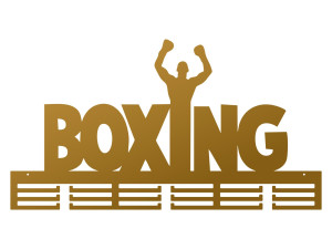 Metalowy wieszak na medale Boxing II 80 cm - złoty