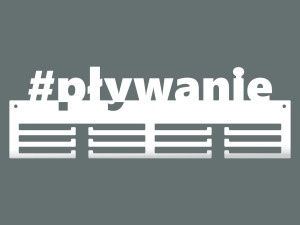 Wieszak na medale #PŁYWANIE 40 cm - biały matowy
