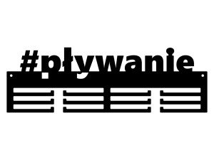 Wieszak na medale #PŁYWANIE 40 cm - czarny matowy