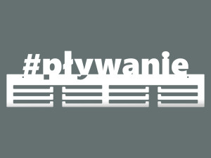 Wieszak na medale #PŁYWANIE 60 cm - biały matowy