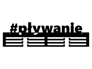 Wieszak na medale #PŁYWANIE 60 cm - czarny matowy