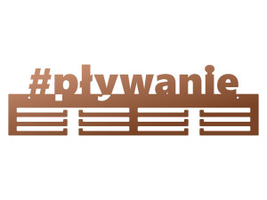 Wieszak na medale #PŁYWANIE 60 cm - miedziany