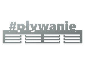 Wieszak na medale #PŁYWANIE 60 cm - srebrny