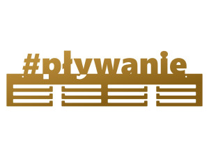 Wieszak na medale #PŁYWANIE 60 cm - złoty