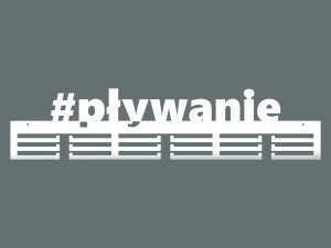 Wieszak na medale #PŁYWANIE 80 cm - biały matowy