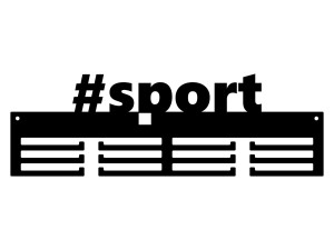 Wieszak na medale #SPORT 40 cm - czarny matowy